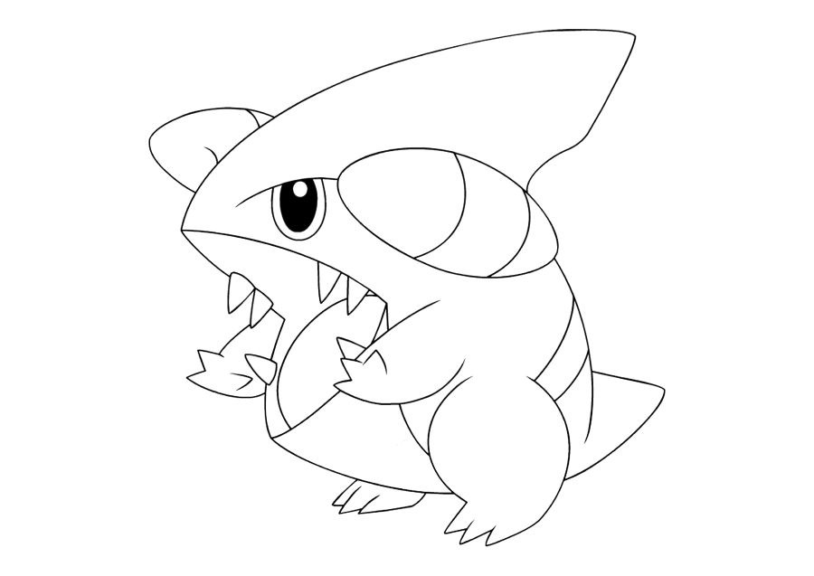 Coloriage Pokémon Gible